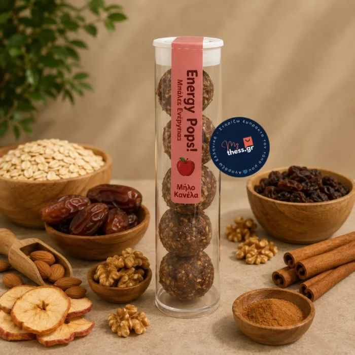energy pops balls μηλο κανέλα - σνακ